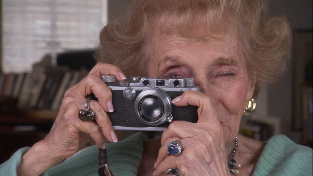 NCJF Ruth Gruber and her Leica camera. Courtesy of The National Center for Jewish Film